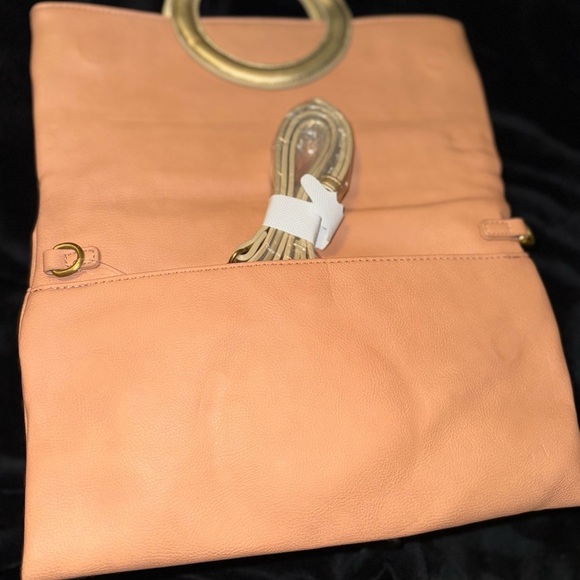 Anthropologie Coral Clutch with Gold Ring - Picture 2 of 12